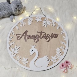 Decoratiune Personalizata cu Nume - Lebada